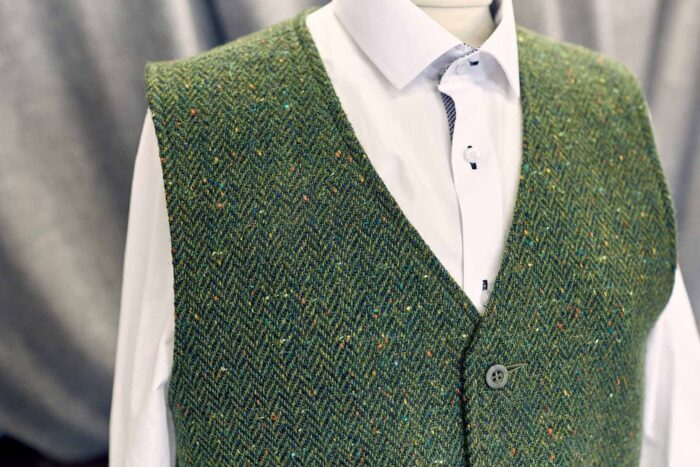 Luxury Burgundy Donegal Tweed Waistcoat